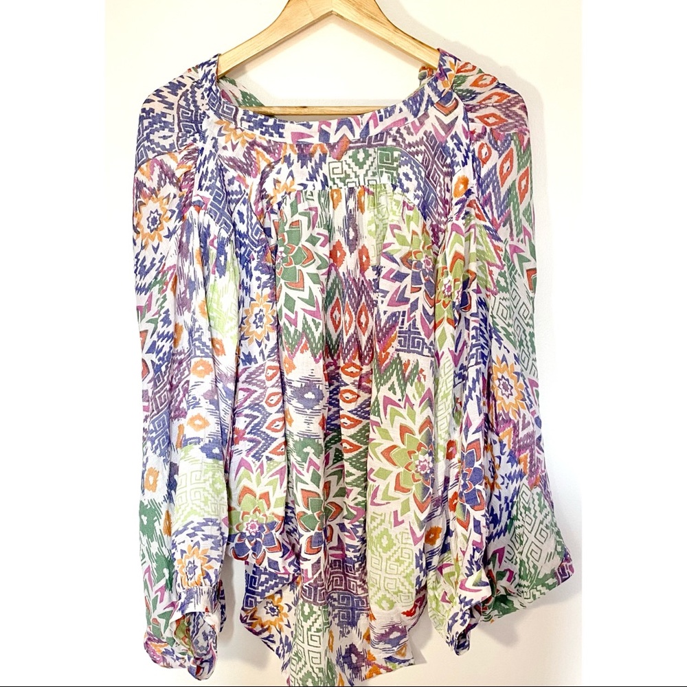 Anthropologie Maeve Ikat Brynna Dolman Sleeve Blouse - Picture 7 of 7